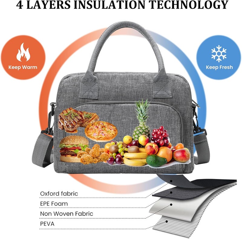 MEXS Insulated Lunch Bag for Women Men Large Reusable Lunch Box Adult Leakproof Portable Cooler Tote Bags for Work Picnic - Image 4